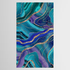 Purple Teal Blue Galaxy Nebula Agate Glitter Glam #1 #marble #decor #art #society6 Tablecloth Gallery Image 2