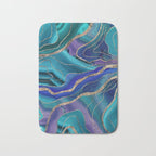 Purple Teal Blue Galaxy Nebula Agate Glitter Glam #1 #marble #decor #art #society6 Bath Mat Gallery Image 1