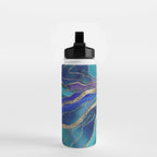 Purple Teal Blue Galaxy Nebula Agate Glitter Glam #1 #marble #decor #art #society6 Water Bottle Gallery Image 2
