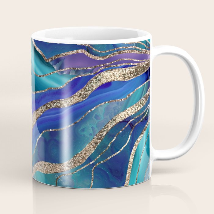 Purple Teal Blue Galaxy Nebula Agate Glitter Glam #1 #marble #decor #art #society6 Coffee Mug Gallery Image 1