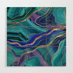 Purple Teal Blue Galaxy Nebula Agate Glitter Glam #1 #marble #decor #art #society6 Wood Wall Art Gallery Image 1