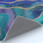 Purple Teal Blue Galaxy Nebula Agate Glitter Glam #1 #marble #decor #art #society6 Rug Gallery Image 4