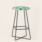 green vintage gingham  Stool Gallery Image 1