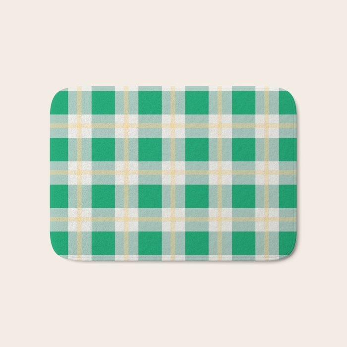 green vintage gingham  Bath Mat Gallery Image 1