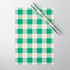 green vintage gingham  Wrapping Paper Gallery Image 1