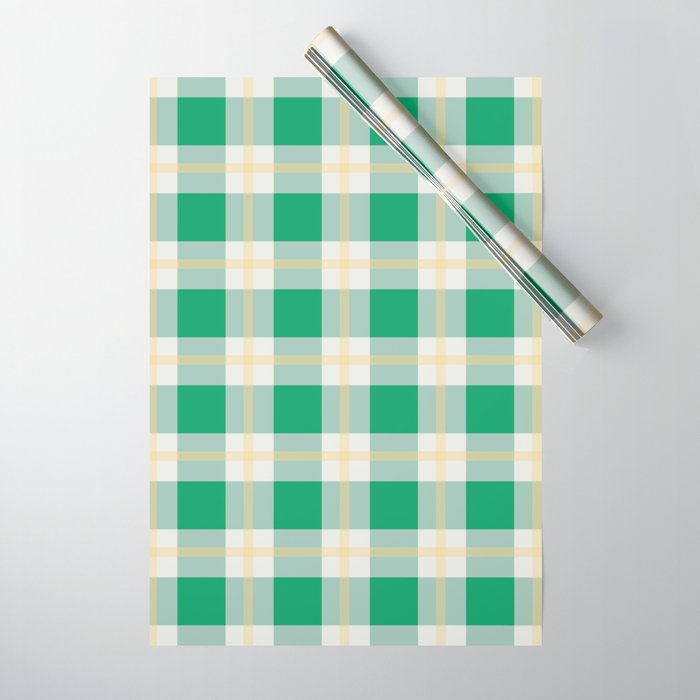 green vintage gingham  Wrapping Paper Gallery Image 1