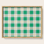 green vintage gingham  Serving Tray Gallery Image 1