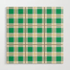 green vintage gingham  Wood Wall Art Gallery Image 1