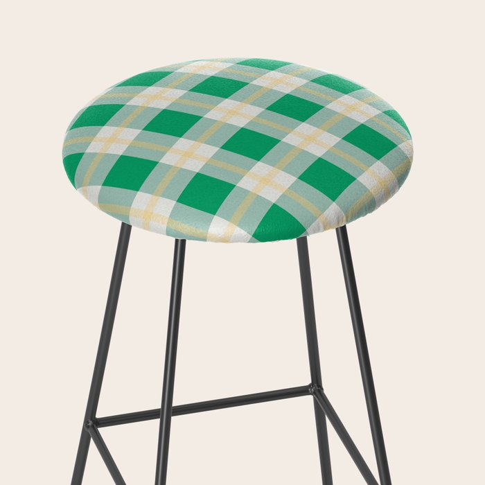 green vintage gingham  Stool Gallery Image 2