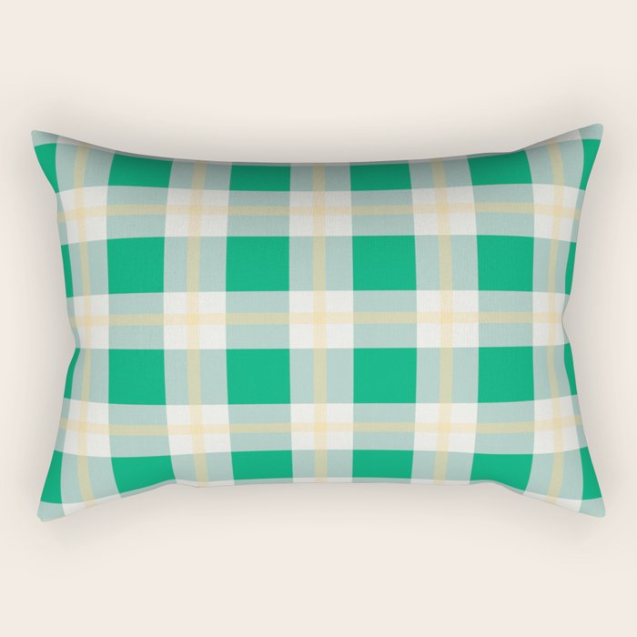 green vintage gingham  Rectangular Pillow Gallery Image 2