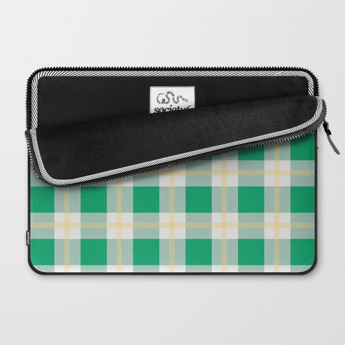 green vintage gingham  Laptop Sleeve Gallery Image 2