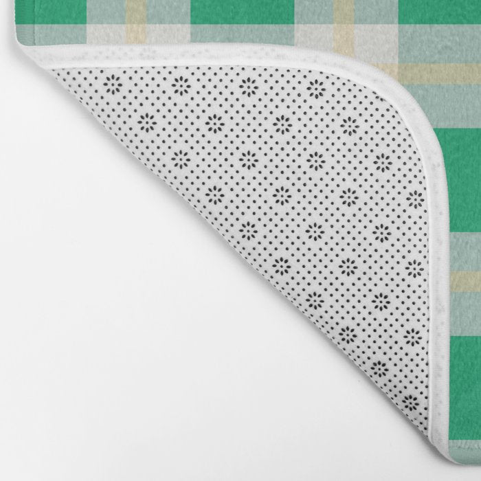 green vintage gingham  Bath Mat Gallery Image 2