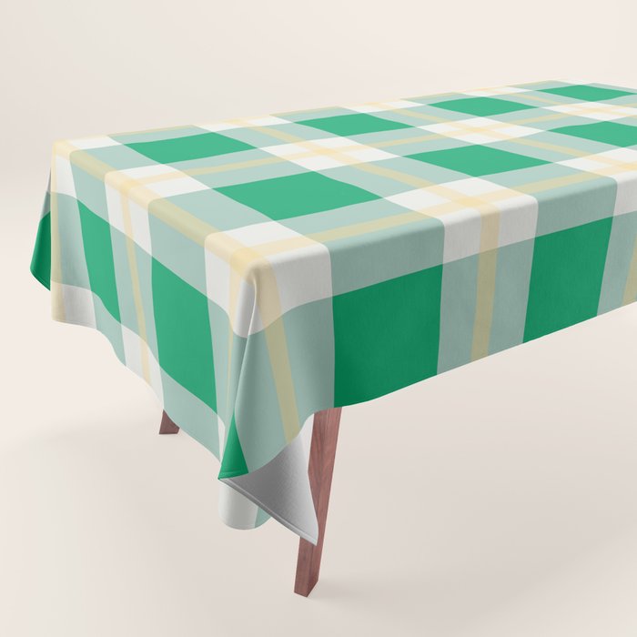 green vintage gingham  Tablecloth Gallery Image 1