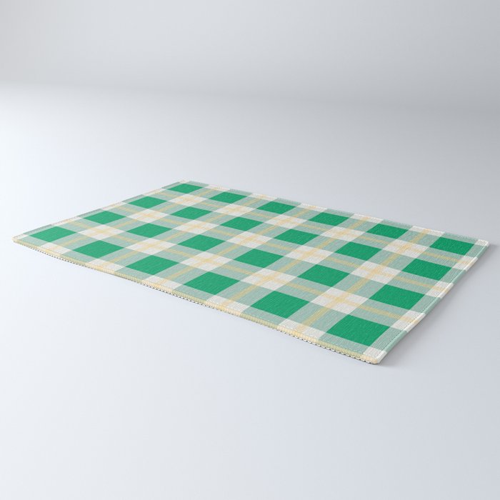 green vintage gingham  Rug Gallery Image 3