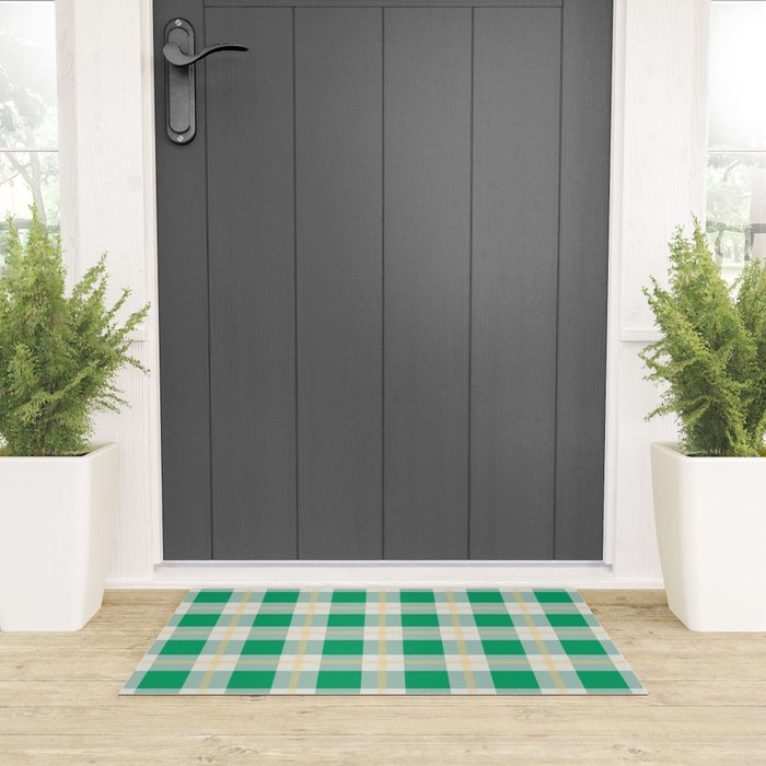 green vintage gingham  Welcome Mat Gallery Image 3