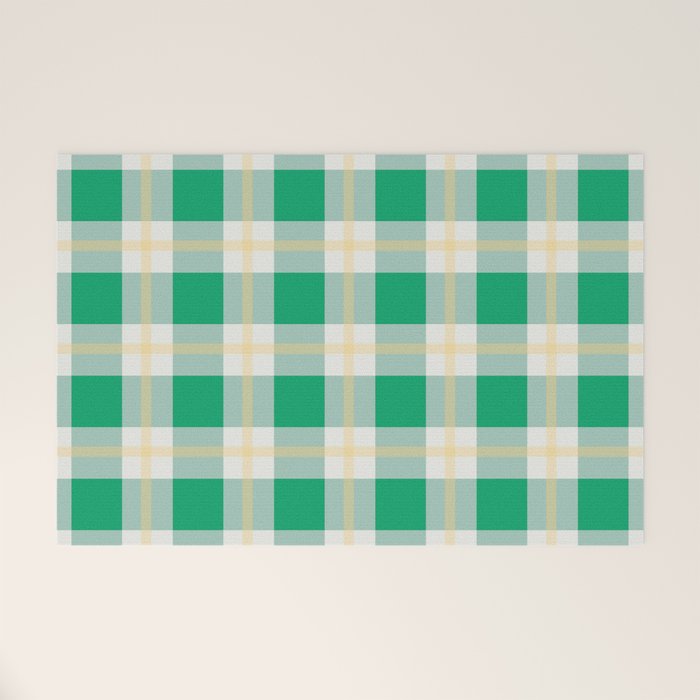 green vintage gingham  Welcome Mat Gallery Image 1