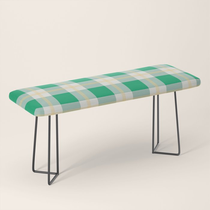 green vintage gingham  Bench Gallery Image 1