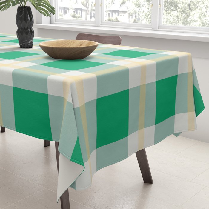 green vintage gingham  Tablecloth Gallery Image 3