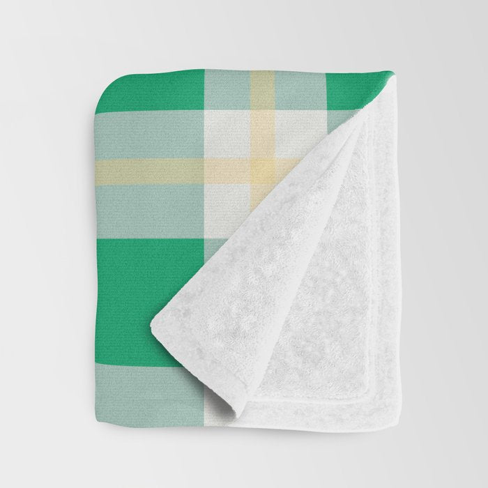 green vintage gingham  Throw Blanket Gallery Image 3