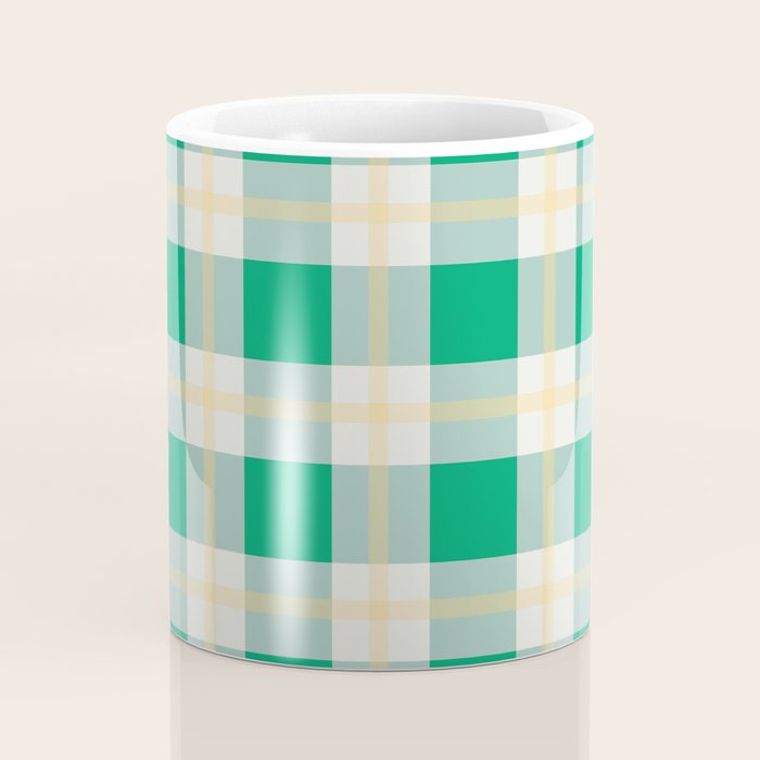 green vintage gingham  Coffee Mug Gallery Image 4