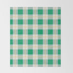 green vintage gingham  Throw Blanket Gallery Image 2