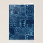 African Indigo Tribal Mud Cloth Stationery Card Gallery Image 2