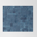 African Indigo Tribal Mud Cloth Throw Blanket Gallery Image 2