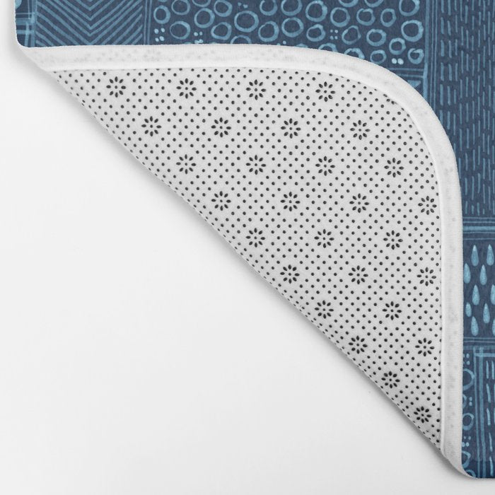 African Indigo Tribal Mud Cloth Bath Mat Gallery Image 2