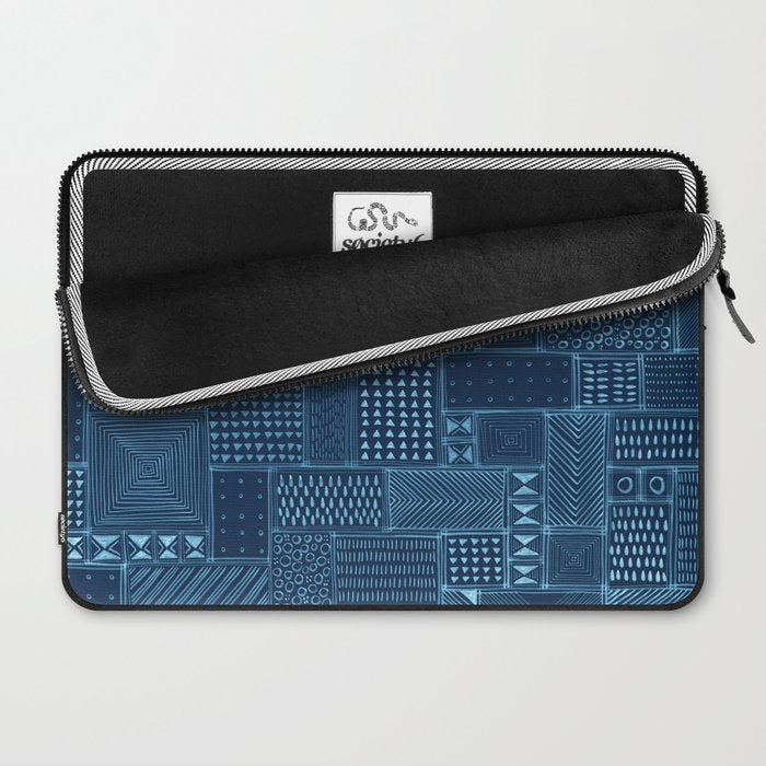 African Indigo Tribal Mud Cloth Laptop Sleeve Gallery Image 2