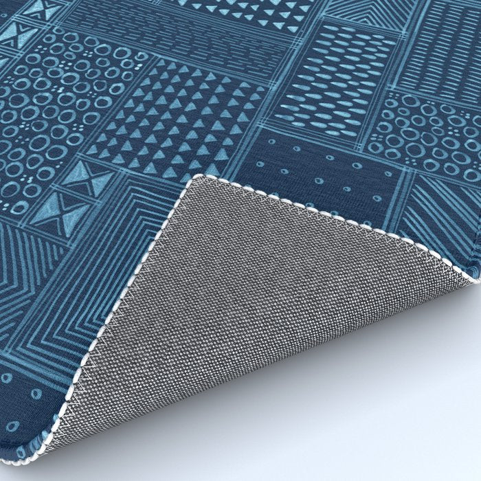 African Indigo Tribal Mud Cloth Rug Gallery Image 4