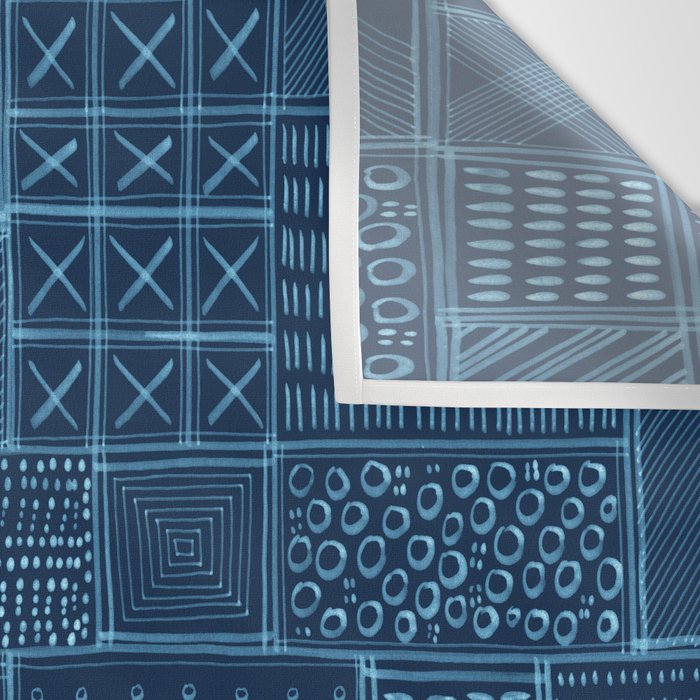 African Indigo Tribal Mud Cloth Wall Tapestry Gallery Image 3