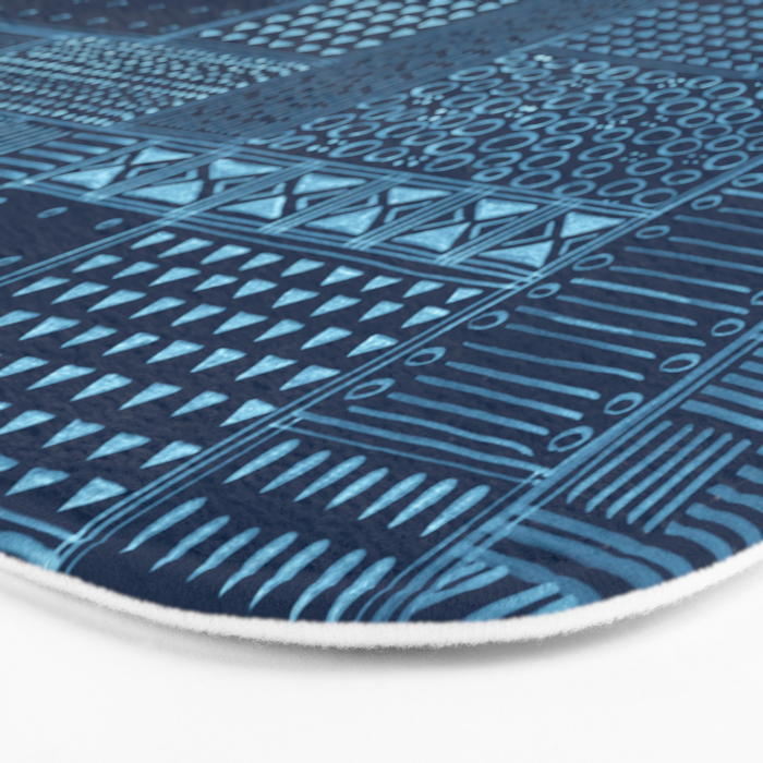 African Indigo Tribal Mud Cloth Bath Mat Gallery Image 3