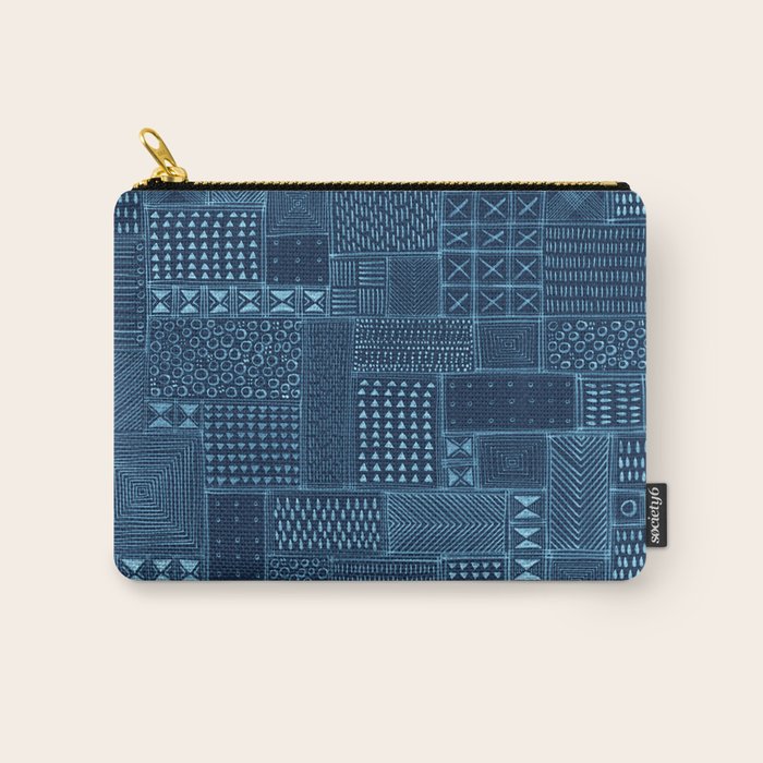 African Indigo Tribal Mud Cloth Carry All Pouch Gallery Image 1