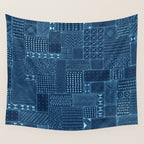 African Indigo Tribal Mud Cloth Wall Tapestry Gallery Image 4