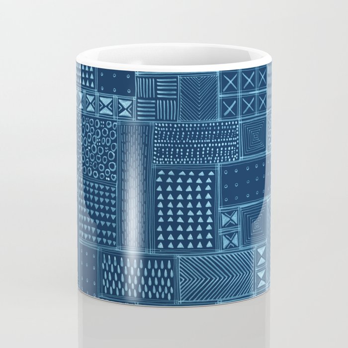 African Indigo Tribal Mud Cloth Coffee Mug Gallery Image 4