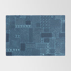 African Indigo Tribal Mud Cloth Rug Gallery Image 2