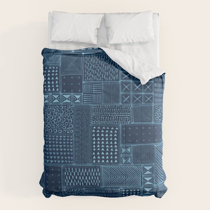 African Indigo Tribal Mud Cloth Comforter Gallery Image 6