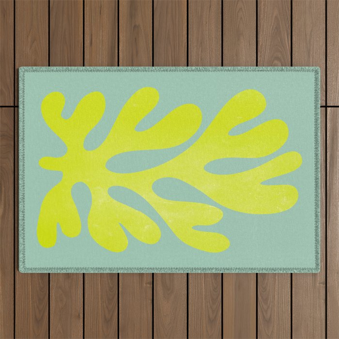 Lime & Sea Green: Matisse Paper Cutouts 06 Outdoor Rug Gallery Image 1