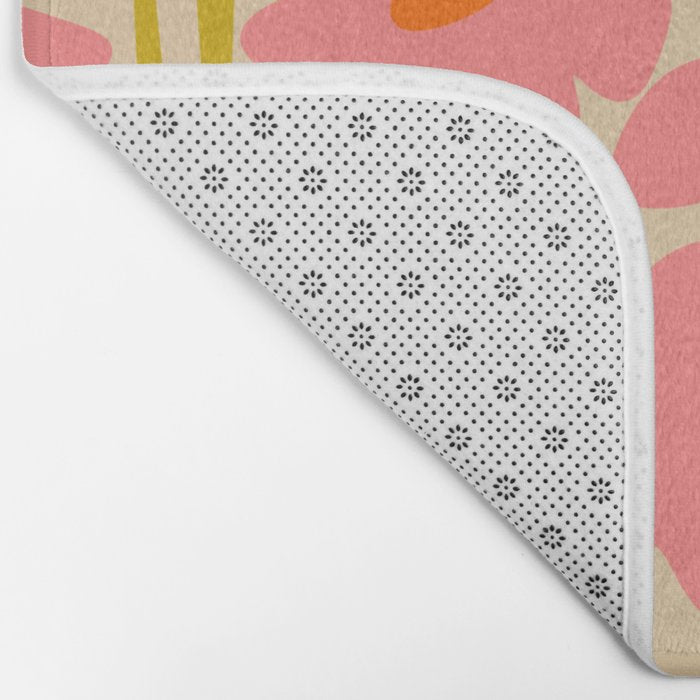 Relax in your summer meadow - floral shapes pattern Bath Mat Gallery Image 2