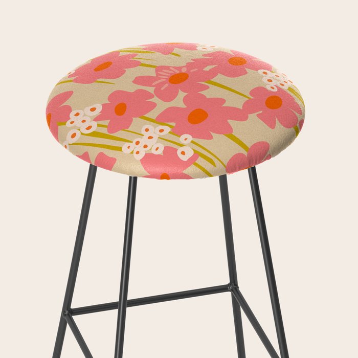 Relax in your summer meadow - floral shapes pattern Stool Gallery Image 2