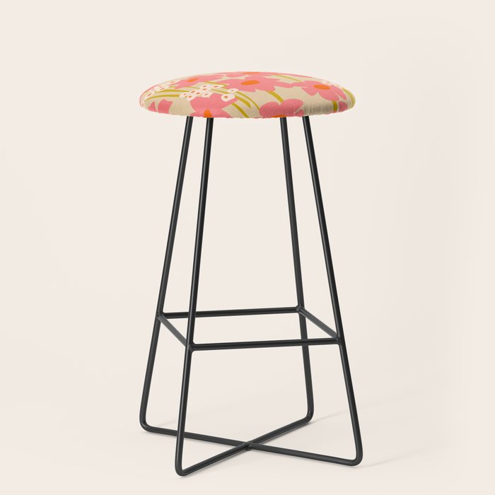 Relax in your summer meadow - floral shapes pattern Stool Gallery Image 1