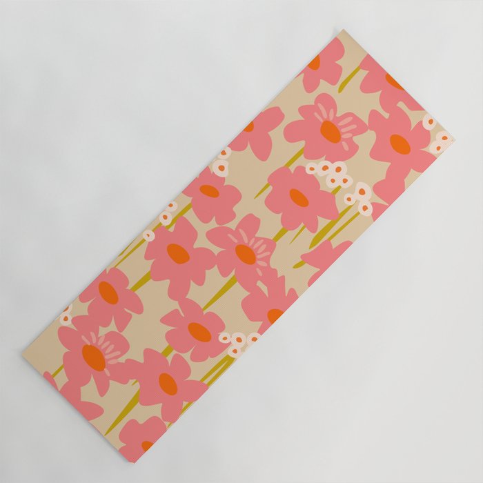 Relax in your summer meadow - floral shapes pattern Yoga Mat Gallery Image 1