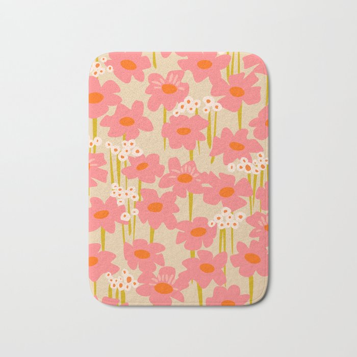 Relax in your summer meadow - floral shapes pattern Bath Mat Gallery Image 1