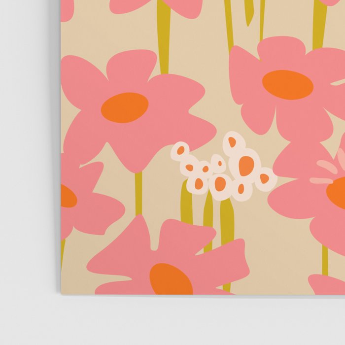 Relax in your summer meadow - floral shapes pattern Poster Gallery Image 3