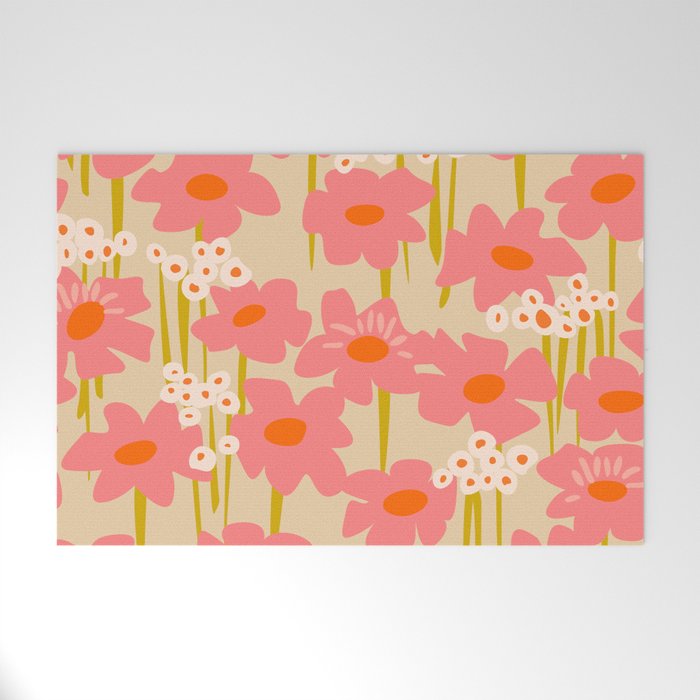 Relax in your summer meadow - floral shapes pattern Welcome Mat Gallery Image 1