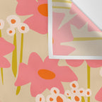 Relax in your summer meadow - floral shapes pattern Wall Tapestry Gallery Image 3