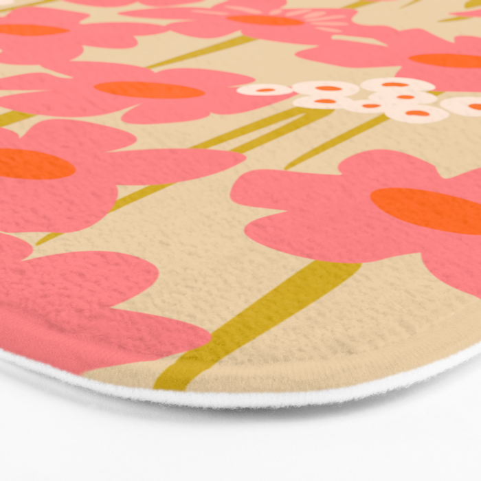 Relax in your summer meadow - floral shapes pattern Bath Mat Gallery Image 3