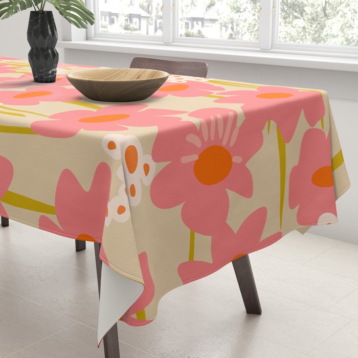 Relax in your summer meadow - floral shapes pattern Tablecloth Gallery Image 3