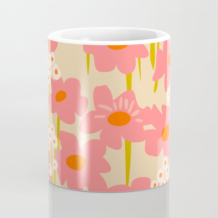 Relax in your summer meadow - floral shapes pattern Coffee Mug Gallery Image 4