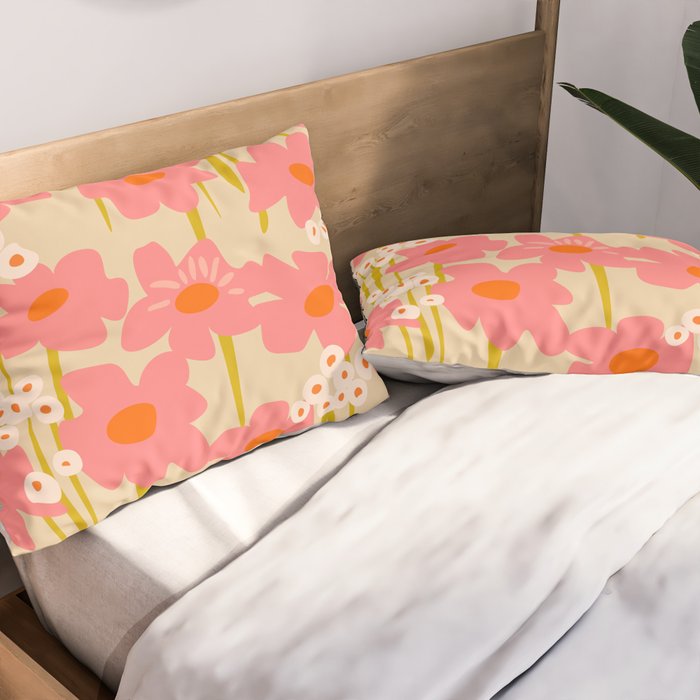 Relax in your summer meadow - floral shapes pattern Pillow Sham Gallery Image 2